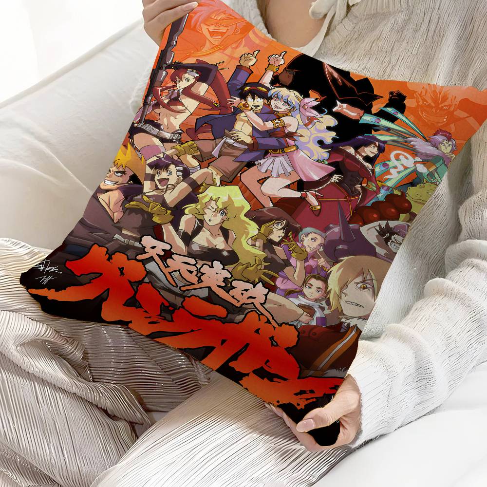 Federa Cuscino Anime Gurren Lagann Per Camera da Letto e Divano Soggiorno Copricuscino Decorativo