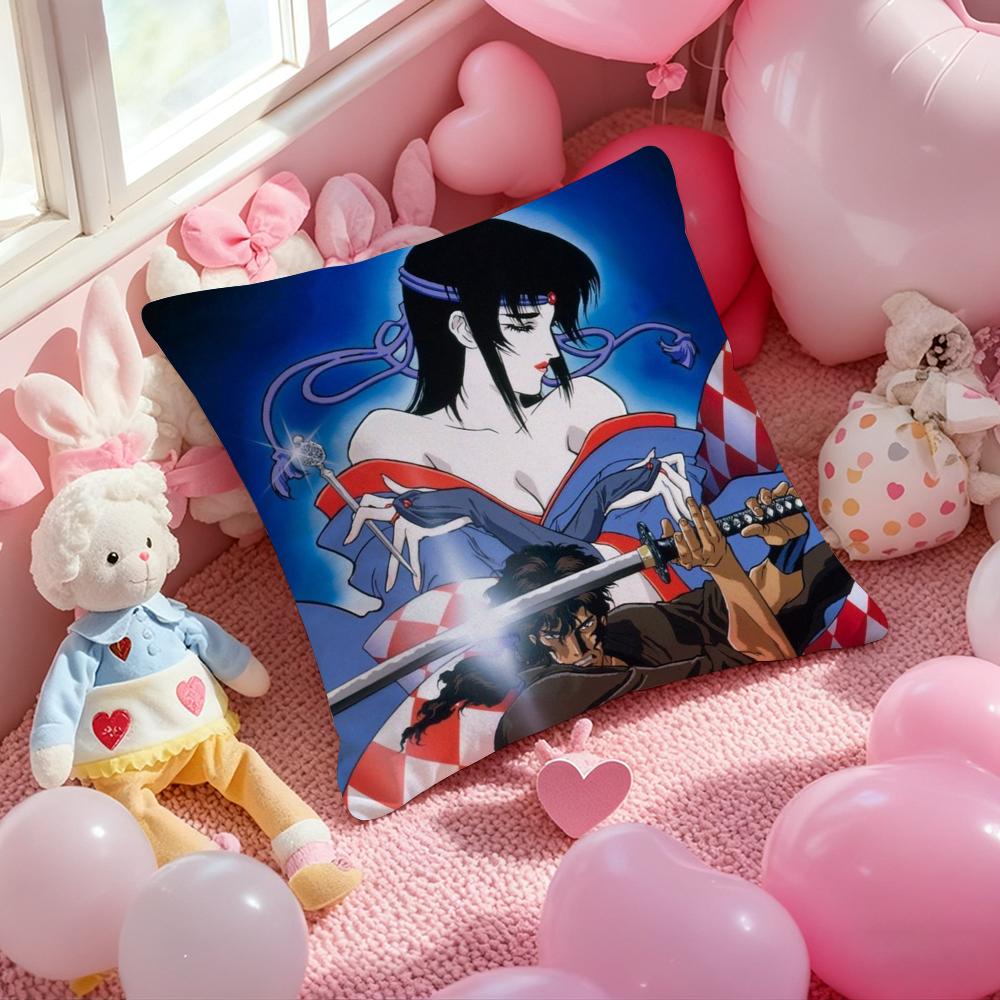 Anime N-Ninja S-Scroll Cushion Cover Pattern Printed Pillowcase for Living Room Sofa Cushion Cover & Bedroom Decor