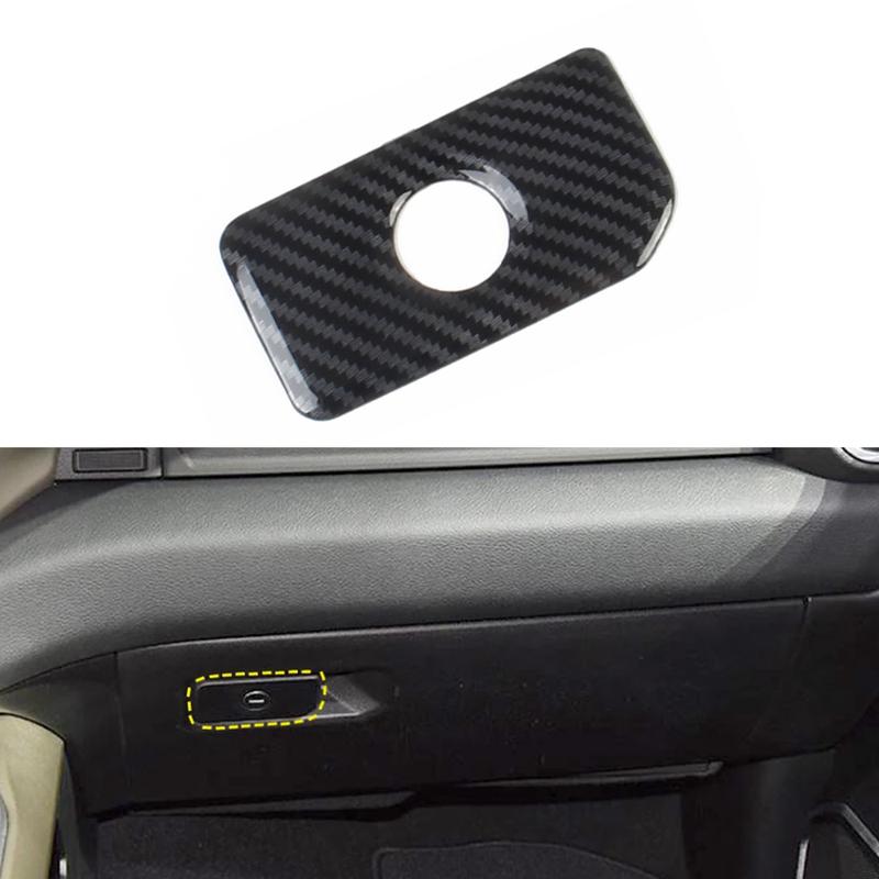 Car Storage Toolbox Pull Cover Front passenger storage glove toolbox handle cover decorative For Dodge Ram 1500