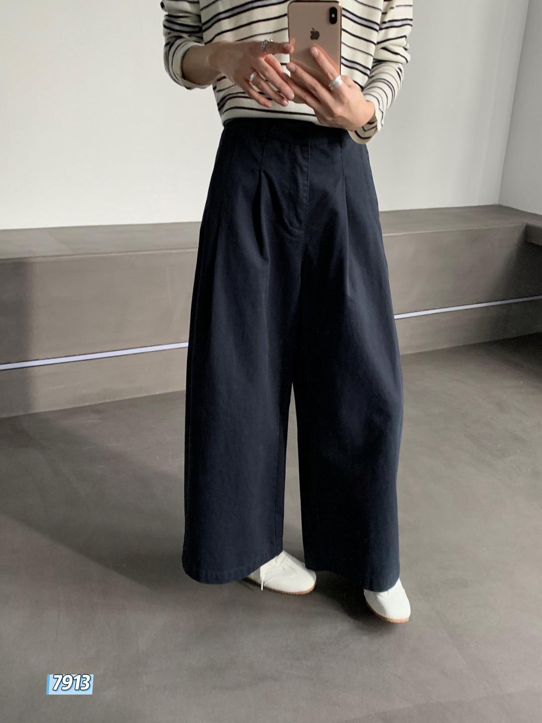 

Versatile High-Waisted Carrot Wide-Leg Pants M (80-110) чёрный