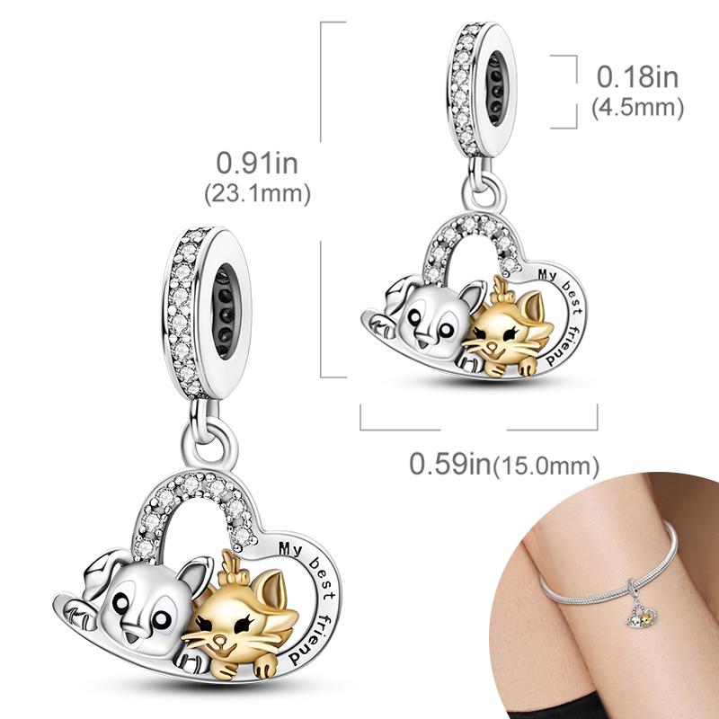 New Copper Plated Cute Dog Pets Charms Beads Fit Original Bracelet Charms Diy For Women Pendant Beads Jewelry Gift