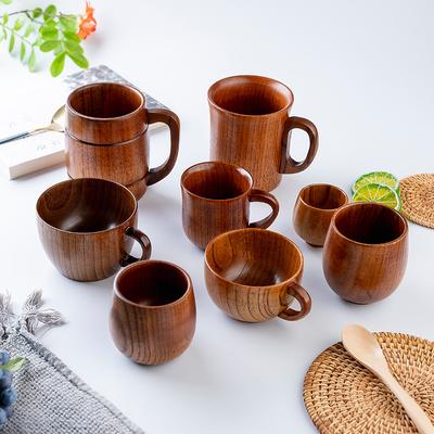 Wooden Big Belly Cups Handmade Natural Spruce Wood Cups Beer Tea Coffee Milk Water Cup Kitchen Bar Drinkware for Kitchen