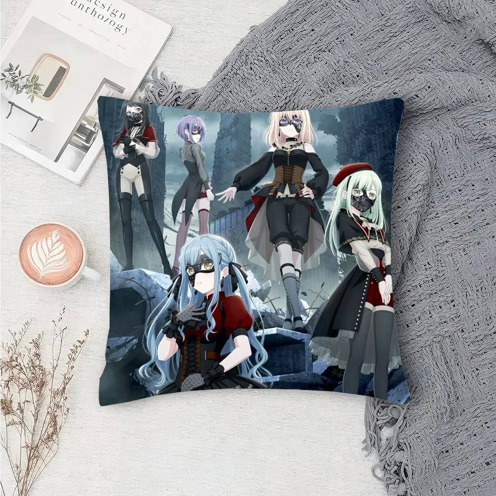 Anime BanG D-dream A=Ave M-Mujica Pillow Case Fashion Square Pillowcase Bedroom Sofa Room Ins Decoration Leisure