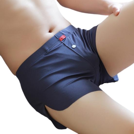 

Летние трусы-боксеры средней посадки с эластичным поясом из ледяного шелка, шорты-трусы свободного кроя, однотонные 4XL светло-синий