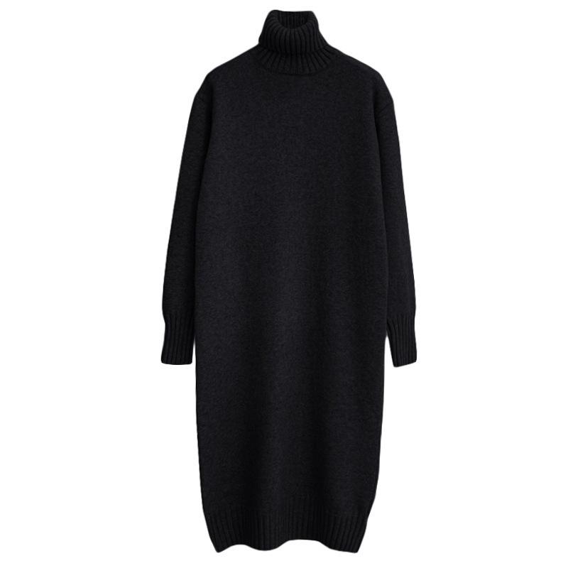 Sweater Autumn and Winter Loose Thickened Turtleneck Pullover with Bottoming Skirt Mid-length Over-the-knee Sweater