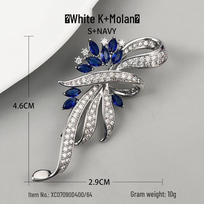 Luxurious Zircon Flower Bow Brooch: Stylish & Versatile Pin