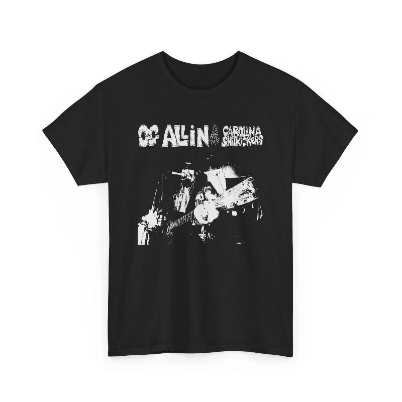 

GG Allin The Carolina Shitkickers TShirt Punk Rock Tee Summer Unisexs and Womens Loose and Breathable cotton Tshirt Top 4XL