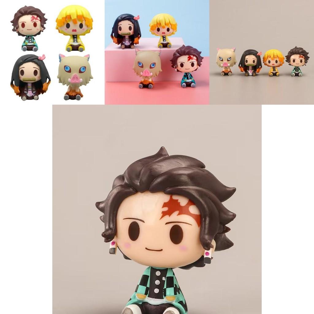 Cute Pvc Tanjiro And Nezuko Demon Slayer Sitting Figures Perfect For Cake Toppers