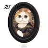 Decorative Wall Accents for Living Room Abstract Art Cat Decor, Oval 2D Wood Framed Funny Painting Unique Prints Print, Vintage Ornament Bedroom Home