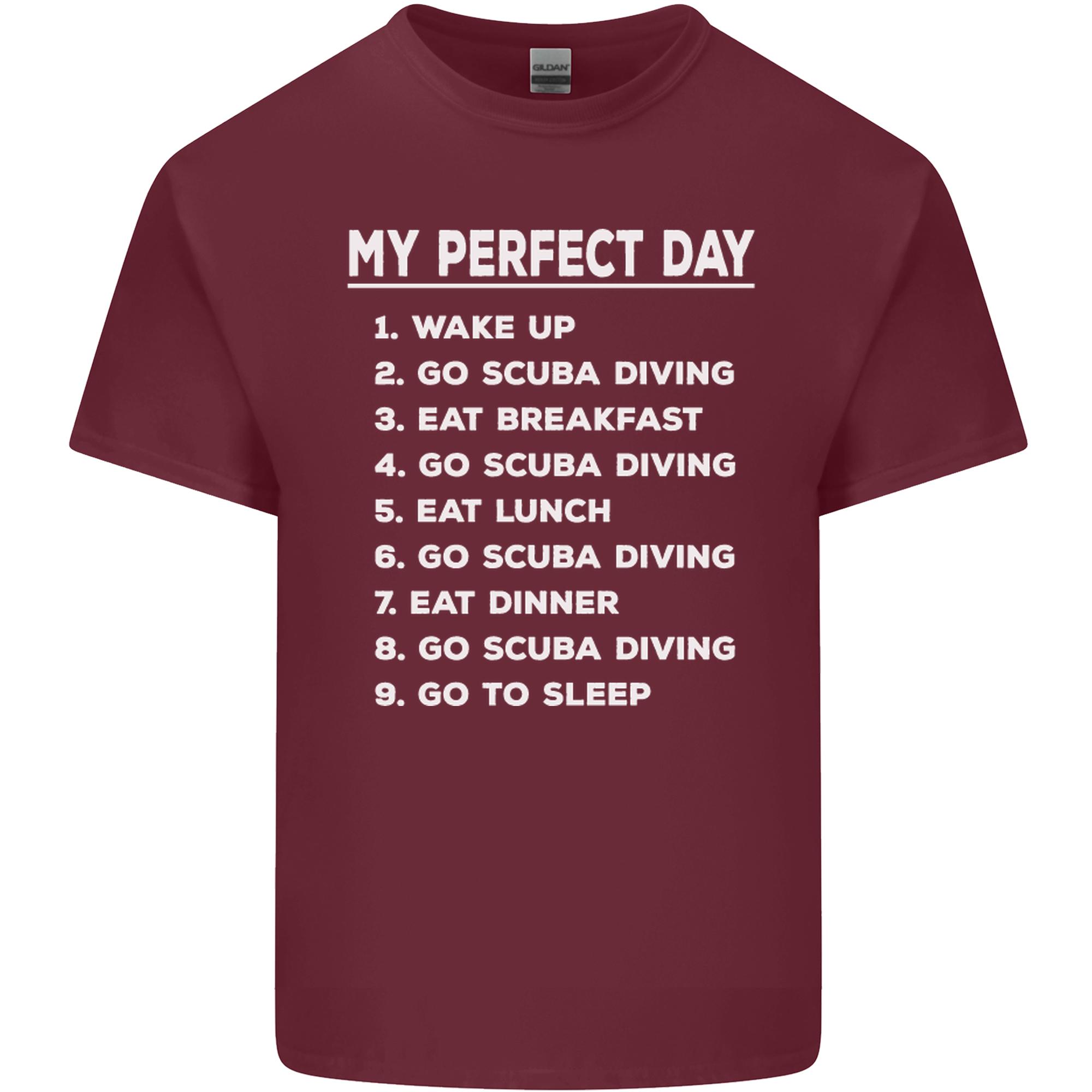 My Perfect Day Scuba Diving Diver Dive Unisexs Light Cotton Tshirt S