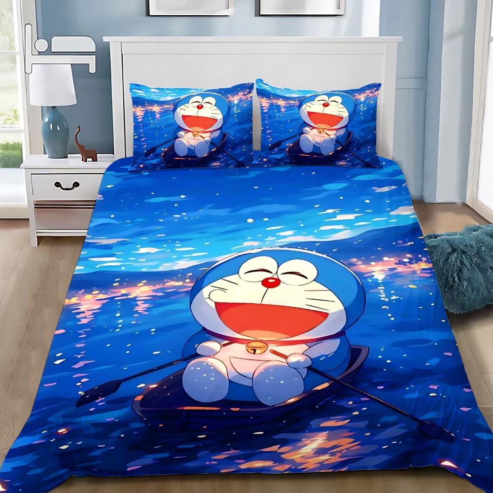 Cartoon D-Doraemons Duvet Cover Pillowcase 2/3pcs Bedding Set Adult Boy Girl Bedroom Decoration Children Gift Single Double