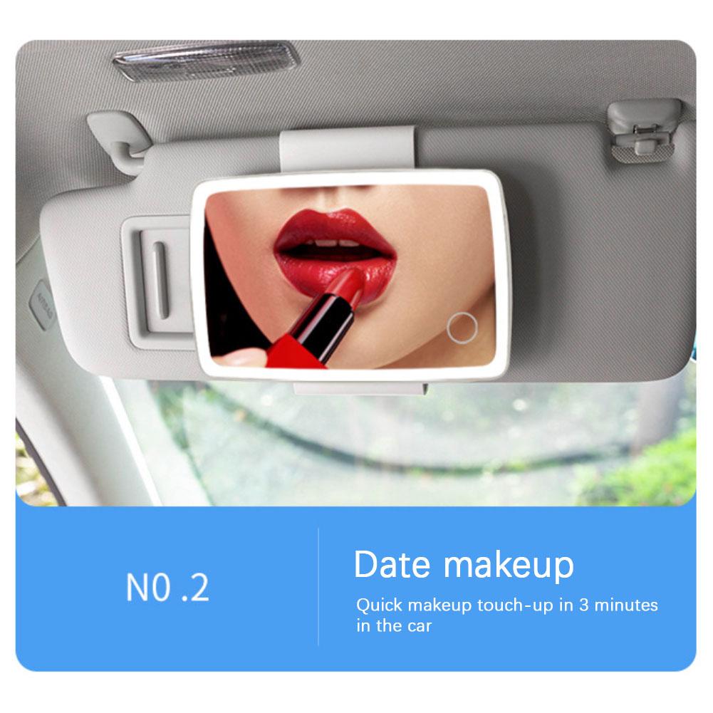 Oglindă Cosmetică Auto Luminozitate în Trei Trepte Oglindă HD Oglinzi Interioare Auto Placă Parasolar Pentru Fete Femei Accesoriu Interior Auto