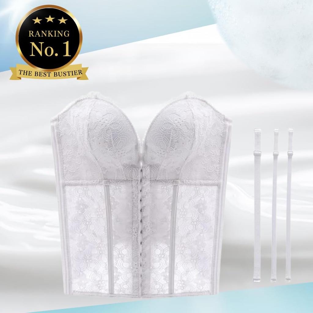 Bustier Underwear Wedding Bustier Lace Corset Elegant Bridal Innerwear Front Hook Cleavage Creation Stability Beautiful Silhouette Back Straps Bride