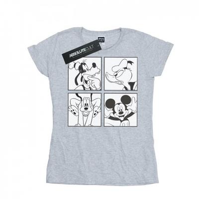 Dame-/Damer Mickey, Donald, Langbein og Pluto Bomulls-T-skjorte i eske