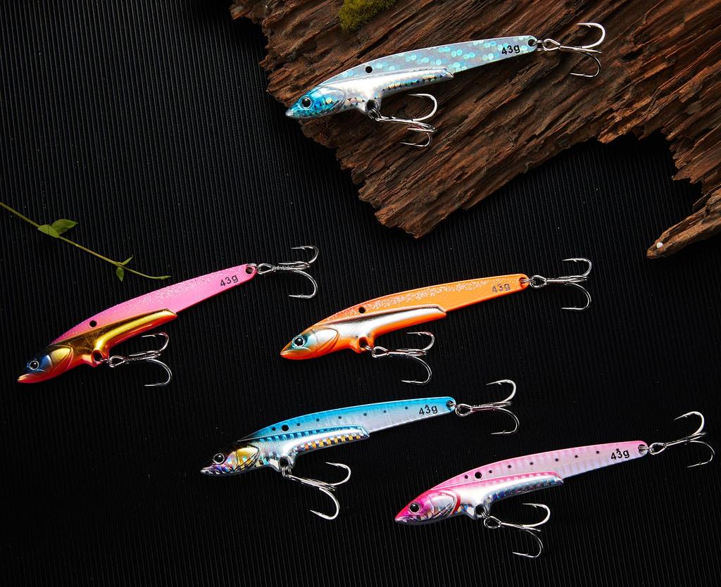 Seabass Lure Metal Vibe Blue Fish Lure 5 Color Set 27g 35g 43g Blue Fish Iron Plate Vibe Metal Vibration [Seiran Lure]