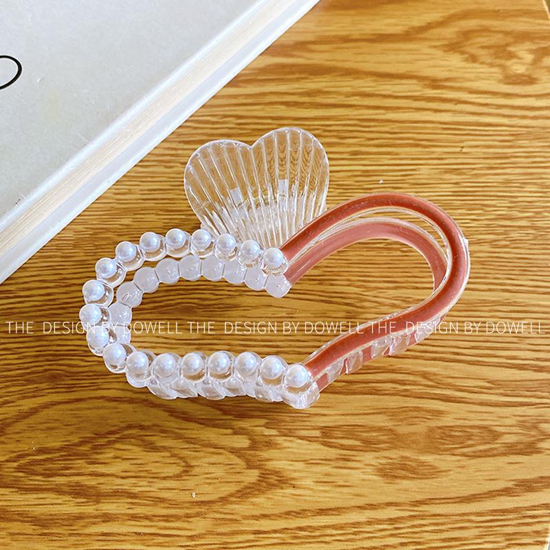 Elegant Fashion Korean Pearl Rhinestone Hair Clip For Women In Heart And Designs Bow