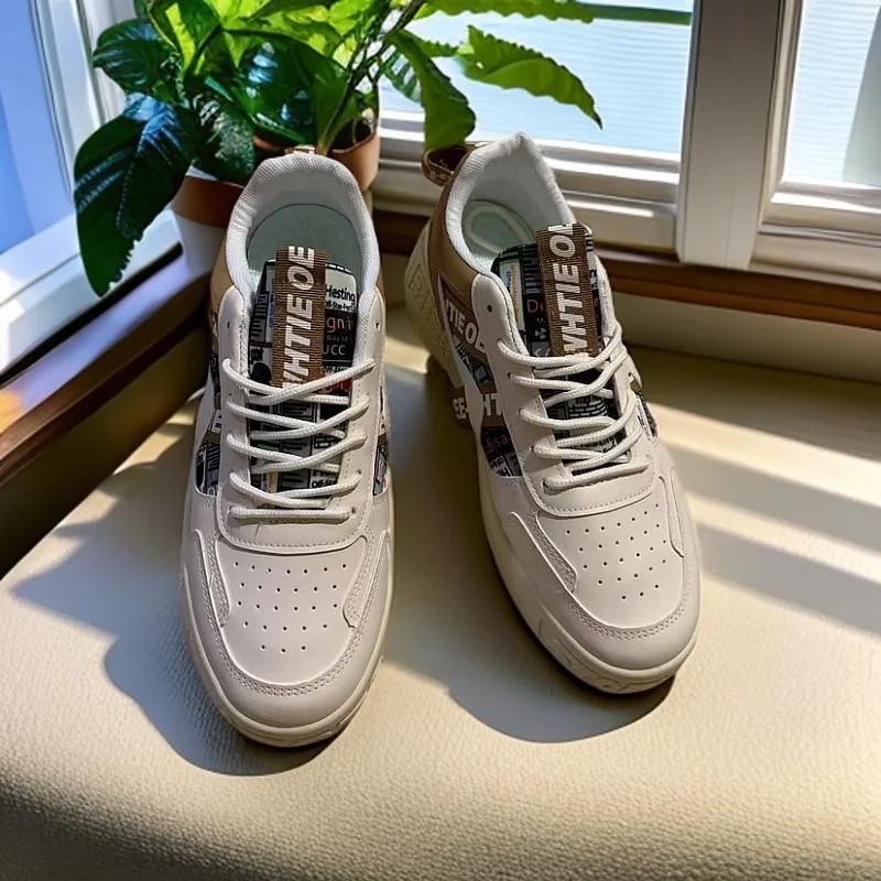 Fashion 2025 New Men's Shoes for Spring, Breathable, Niche, Trendy, Versatile, Casual Board Shoes, Height Increasing Sports Shoes