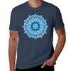 Boho Mandala In Monochrome Blue and White T-Shirt Graphic T Shirts Designer Shirts Basketball Graphic Tees Mens T Shirts
