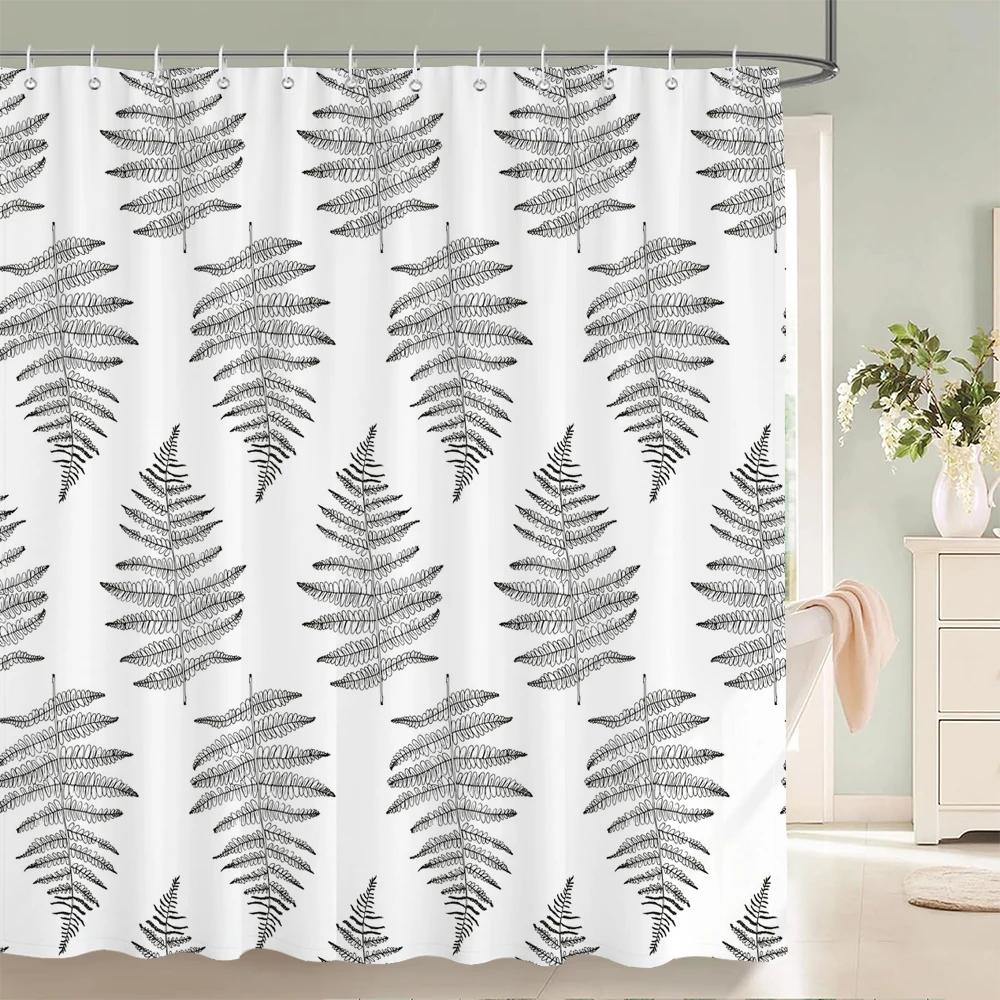 Small Fresh Floral Leaves Flowers Shower Curtain Bathroom Waterproof Polyester Multi-size 3D Print Curtains for Bathroom Shower