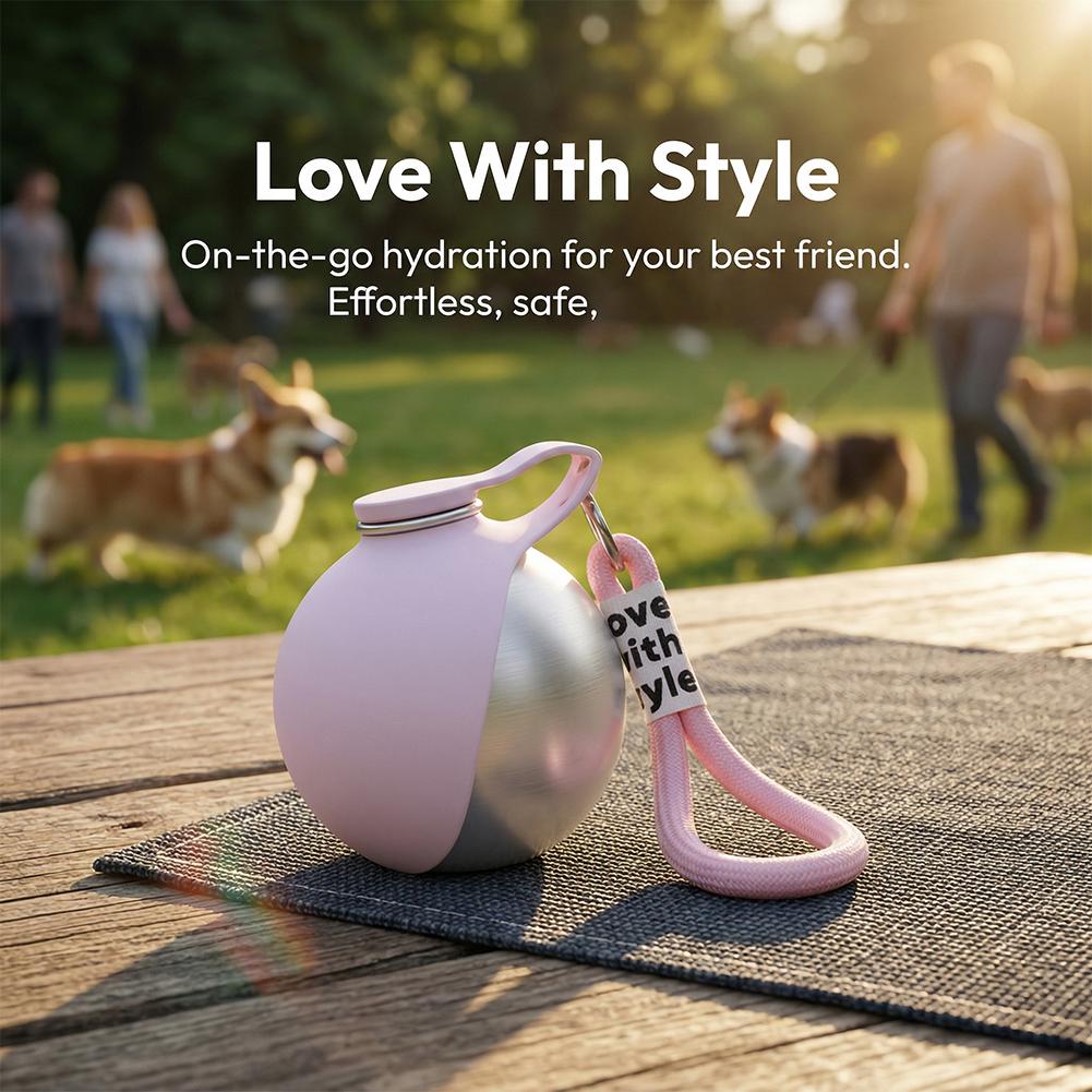 Bollitore in Acciaio Inossidabile 304 Tazza Rotonda per Acqua da Esterno con Gancio per Cordino Ciotola Pieghevole in Silicone per Cani Alimentatore Portatile da Viaggio per Animali Domestici