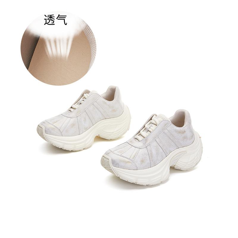 Suction film sole leather dad shoes women's 2025 spring new platform shoes old running sports shoes women's versatile women's shoes