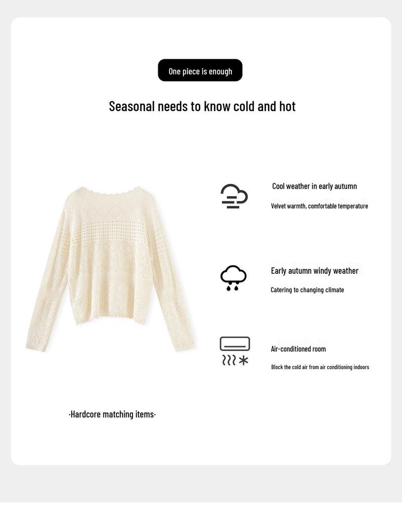 Bohemian Trójwymiarowa Dzianina Szydełkowa z Dziurkami na Wczesną Jesień