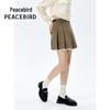 Peacebird Women's Fashion Pleated Short Skirt