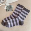 Female Spring and Autumn Color Striped Boneless Tube Stack Socks