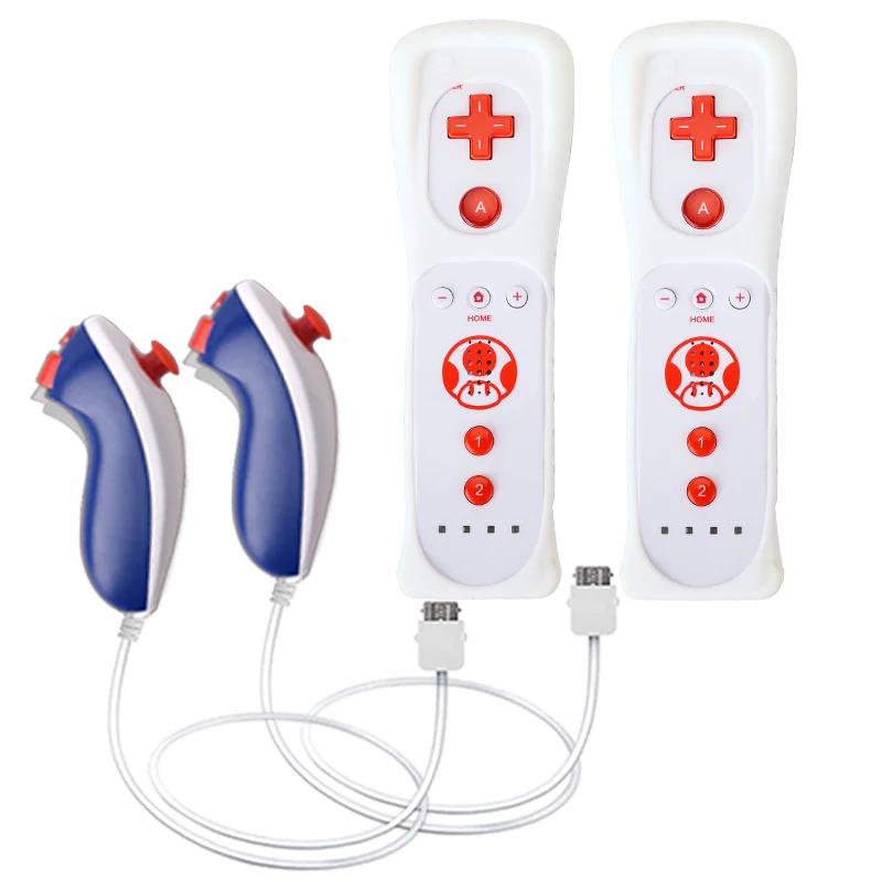 A Pair Remote Controller with Nunchuck Controller for Wii Games Control for Wii Console Wireless Gamepad with Motion Plus
