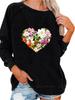 Ladies Spring/Fall Sweatshirt Women's Oversized Pullover Sweatshirt Fashion Flower Print Top