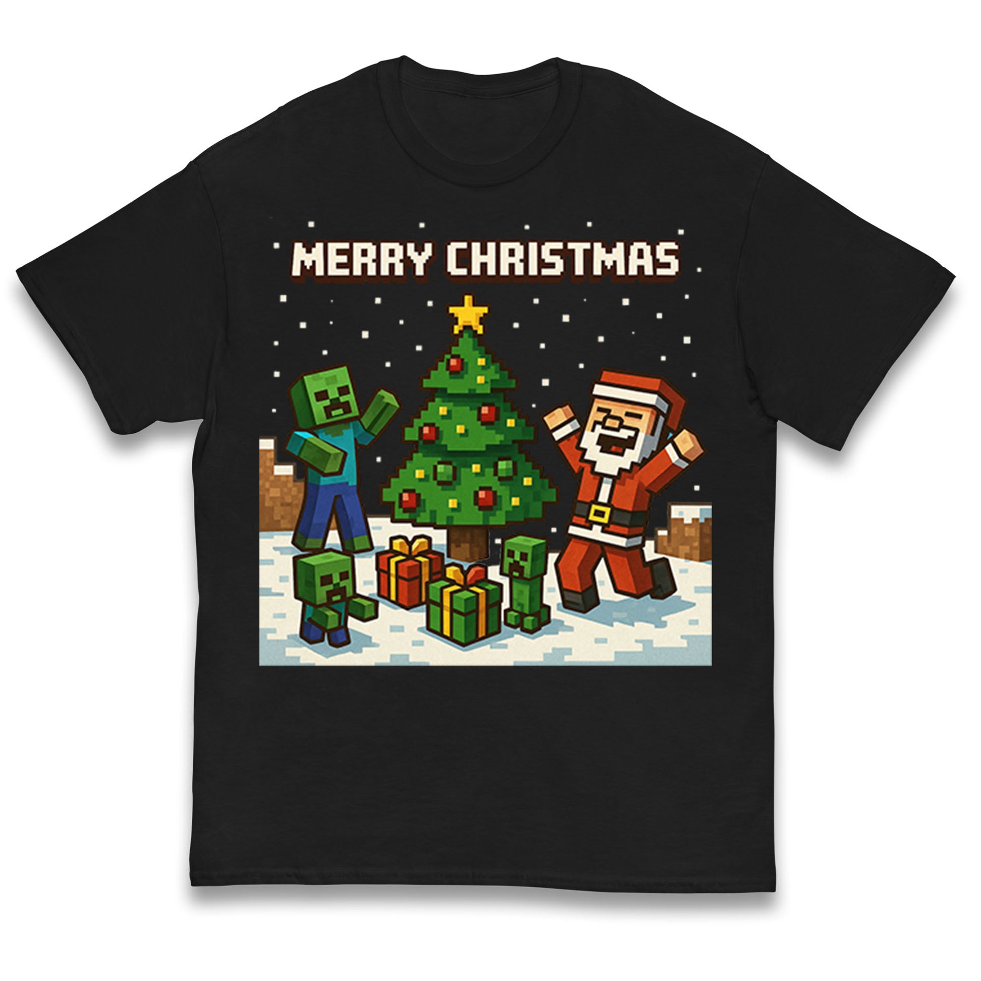 Minecraft Merry Christmas Kids T Shirt 150