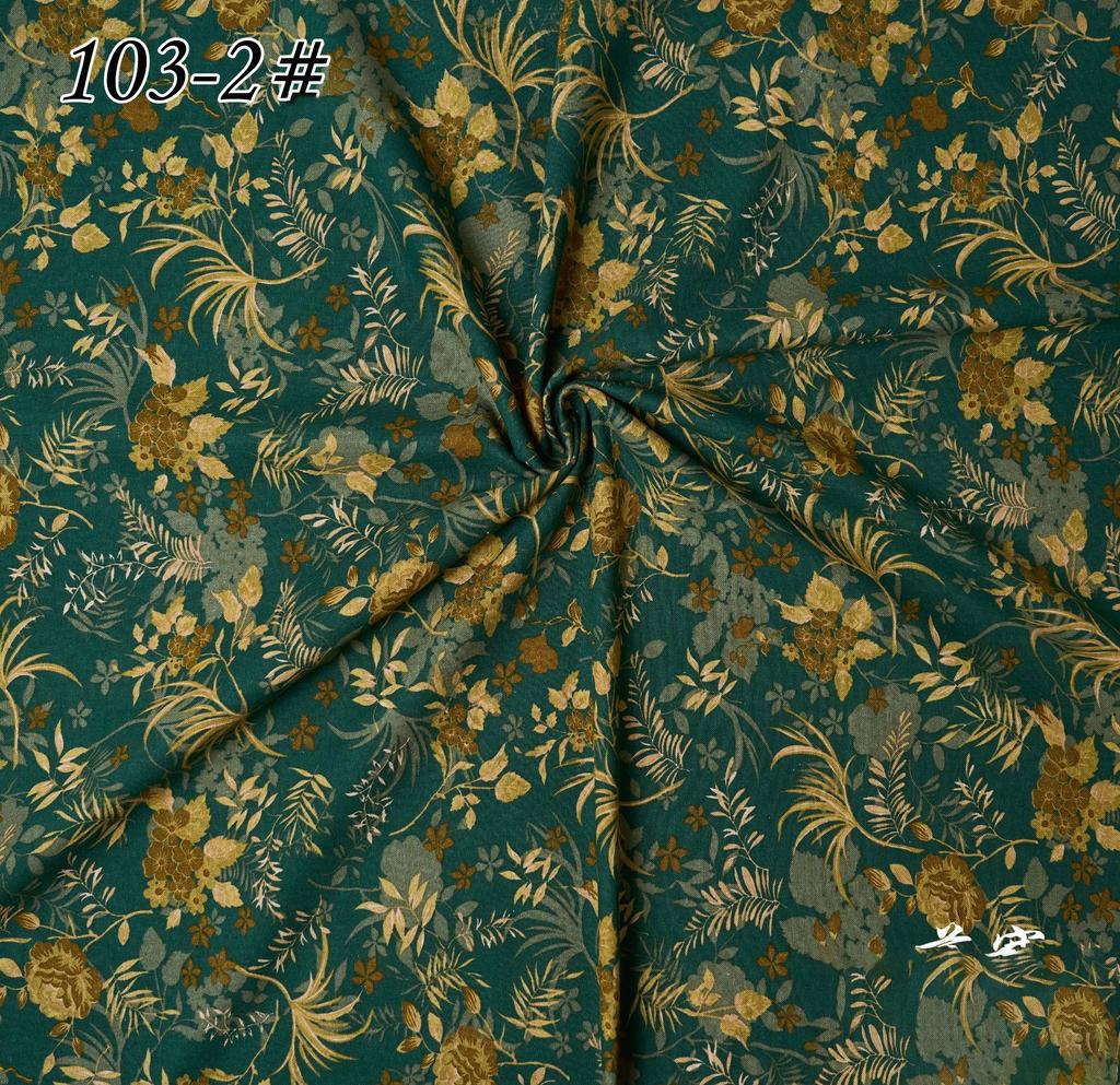 145x100cm Cotton Linen Small Floral Printed Fabric For Women's Clothing, Decorative Fabric DIY Handmade Sewing Cloth Fabric