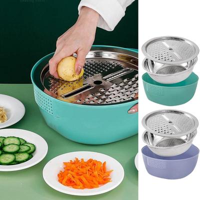 1Pcs Stainless Steel Kitchen Food Cleaning Basin Innovative Design Large Capacity Grater Basin Strainer Bowl Efficient Tool