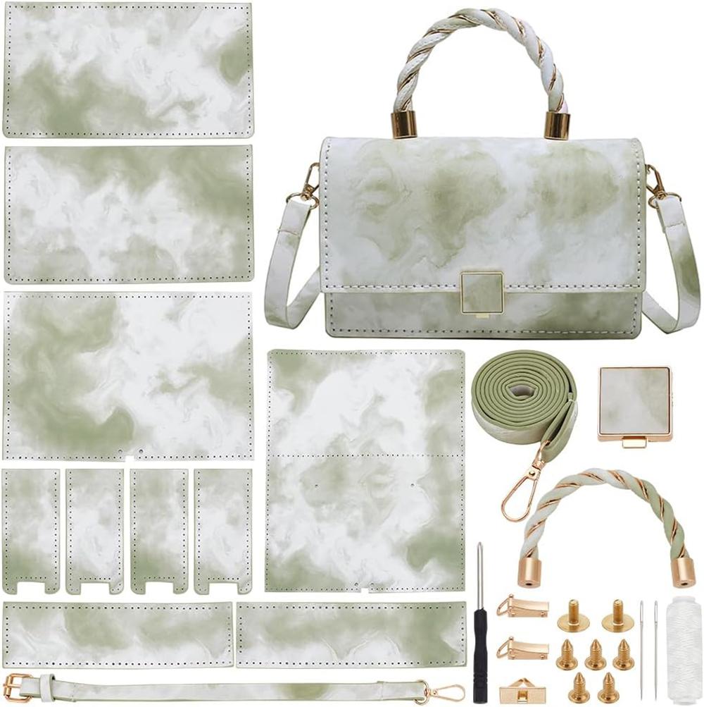 DIY Handbag Making Kit PU Leather Shoulder Bag Sewing Materials Women Crossbody Knitting Crochet Bags Handicraft Accessories