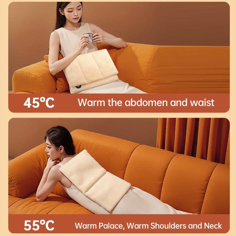 Electric Hand Warmer Foldable Heating Pad Temperature Control Hands Abdomen Waist Back Warming Mat Office Home Use