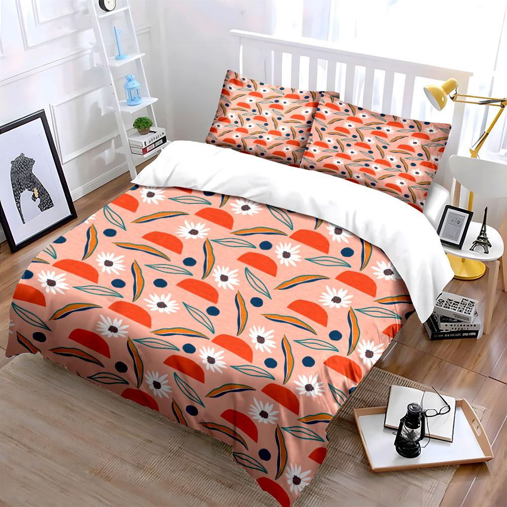 Floral and Sun Pattern Bedding Bedding Duvet Cover Set Duvet Cover Pillowcases (1 * Duvet Cover 2 * Pillowcases, Without Duvet Insert)