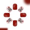 Fall Winter Red Brown Press On Nail Easy To Apply Reusable Artificial Fake Nail Comfortable For Daily Party Wedding