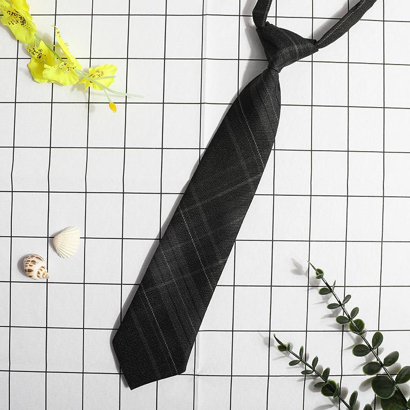 Jk Small Tie Female College Style Lazy Japanese Plaid Uniform Shirt Tie Student Ins Men'S And Women'S Short Styles Free Of Charge