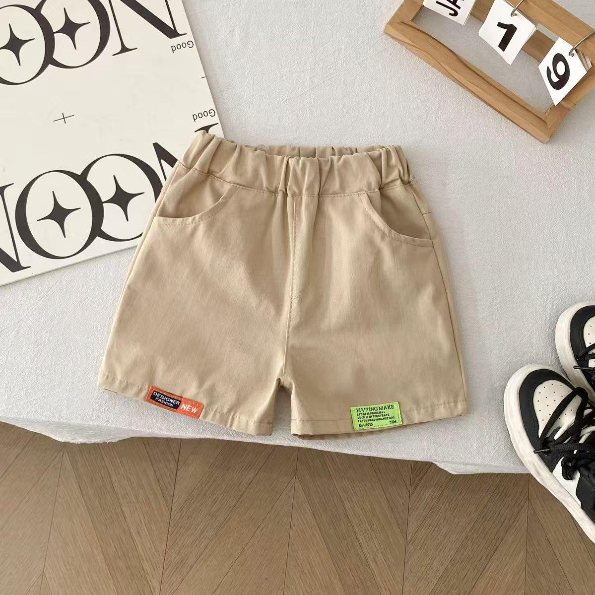 

Kids Summer Cotton Shorts: Solid Color, Casual Three-Quarter Length, Unisex Korean Style Size 130 for 110-120cm