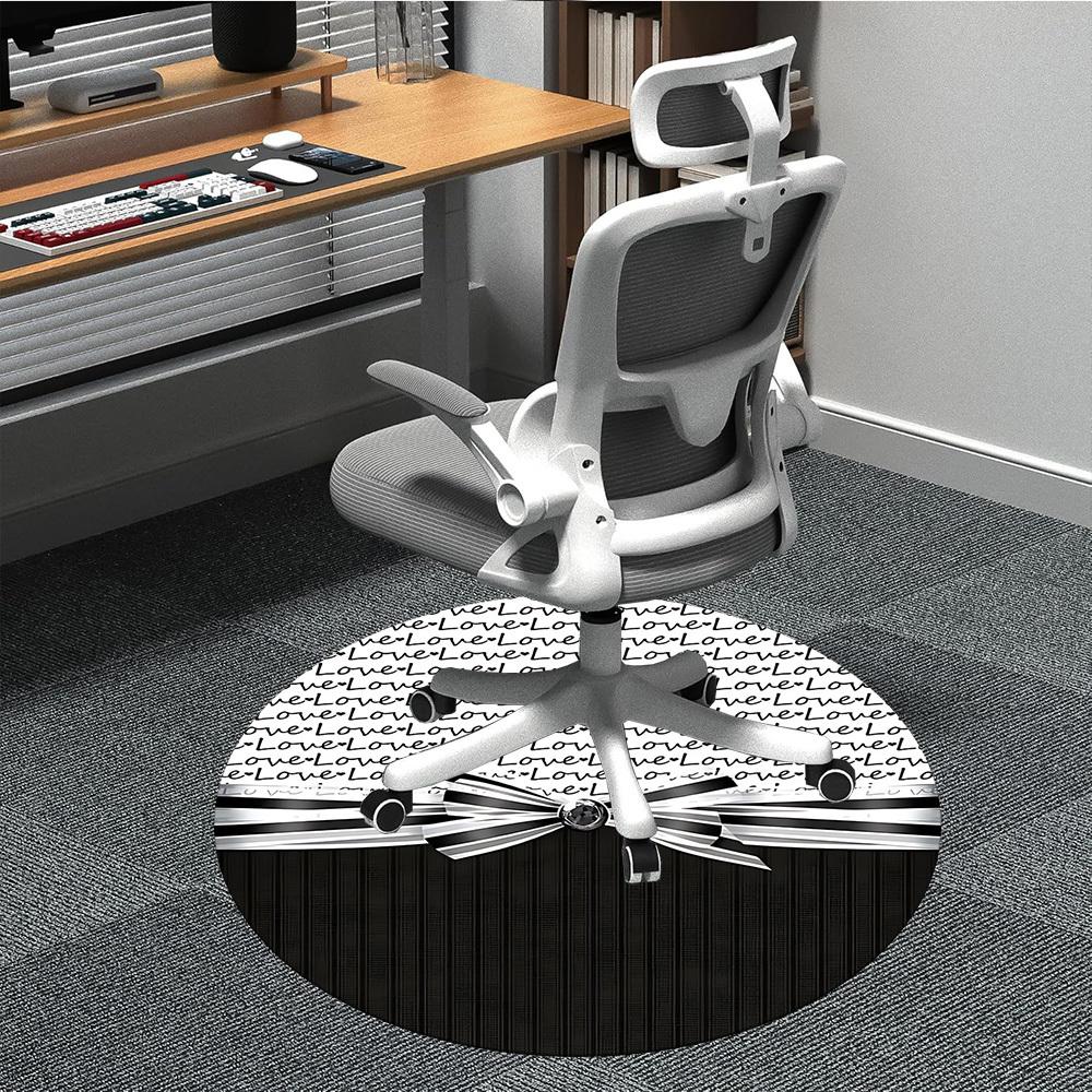 

1pc Love Print Chair Carpet for Office, Non-slip, Soft and Durable Office Rug for Decoration, Perfect for Office yy251229179 80cm by 80cm