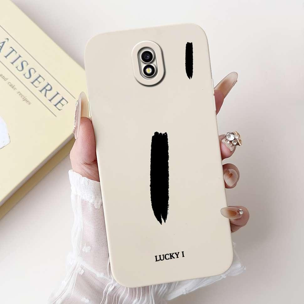 For Samsung Galaxy J3 2017 SM-J330FN Case Cute Lucky Letter A-Z Print Soft Silicone Cover For Samsung J3 J5 J7 2017 Phone Casing