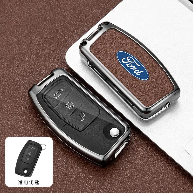 

Car Sticker Hot For Ford Zinc Alloy Car Key Cover Case Shell For Ford Focus 2 3 Ecosport C-Max S-Max Ka Mondeo Kuga Galaxy Fiest