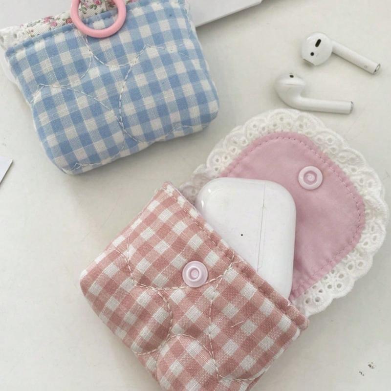 1Pc Cute & Fresh Lace Earphone Case, Soft Case For Wireless Bluetooth Earbuds, Pattern Floral Christmas Gifts, Wedding Gifts