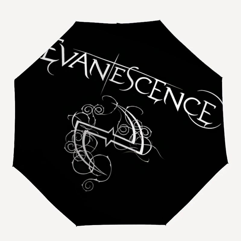 

1pc Evanescence Music Automatic Umbrella 8 Rib Portable Folding Black Iron Frame for Outdoor, Beach, Travel, Beach Umbrella 137