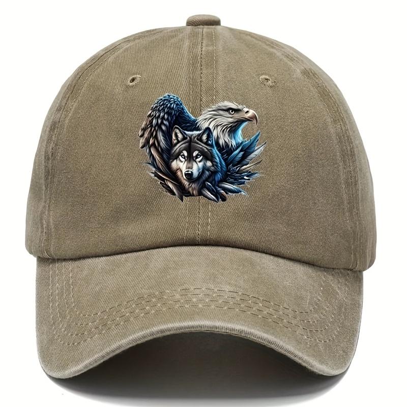 Herren Jungen Retro Adler Print Mütze Verstellbar Outdoor mit Adlerflügeln Leicht für Camping Geeignet für Jede Jahreszeit