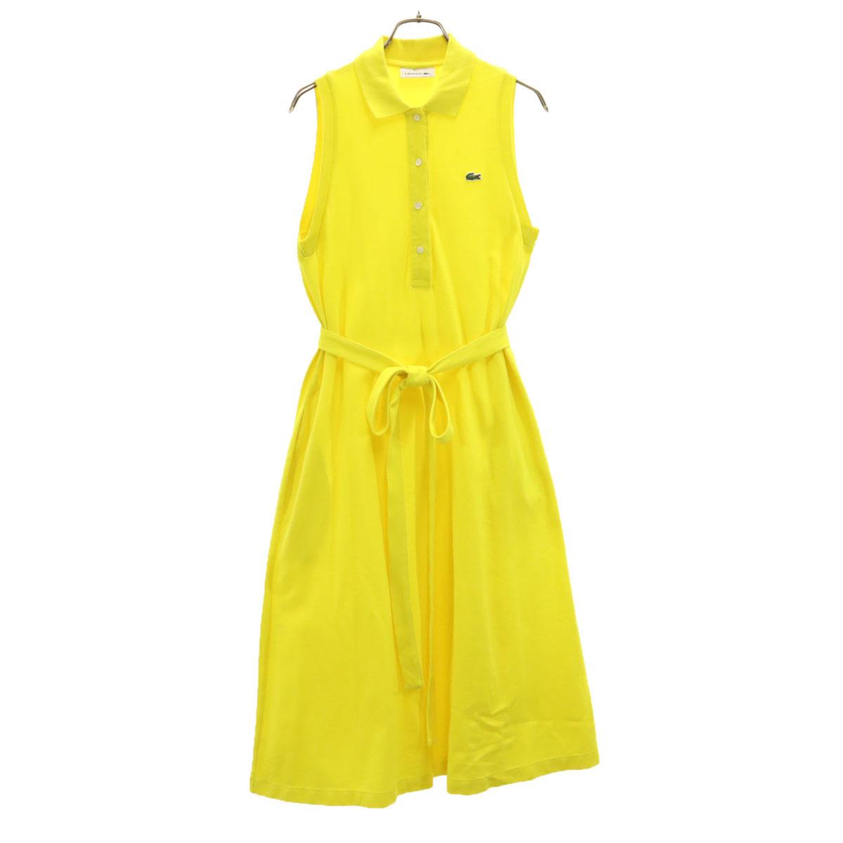 

LACOSTE No sleeve Polo Long dress 34 yellow Women Used