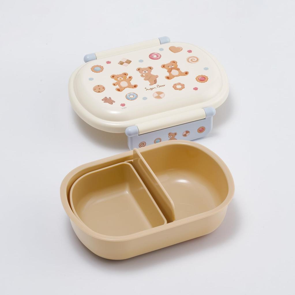 Skater Children's Lunch Box, Fluffy Packing, 1-Tier, 360ml, Made in Japan, Dishwasher and Microwave Safe, Sugar Bear Design, Girls, QAF2BA-A
