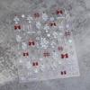 Cute Animals Bear Dog Cake Sweet Cherry Grid Bowknot Star Line Fruit Relief Self Adhesive Nail Art Stickers 5D Manicure Decals