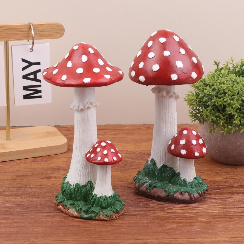 Artificial Simulation Mushroom Ornament Fairy Garden Moss Landscape Decoration For Home Courtyard Lawn Decor Accessories