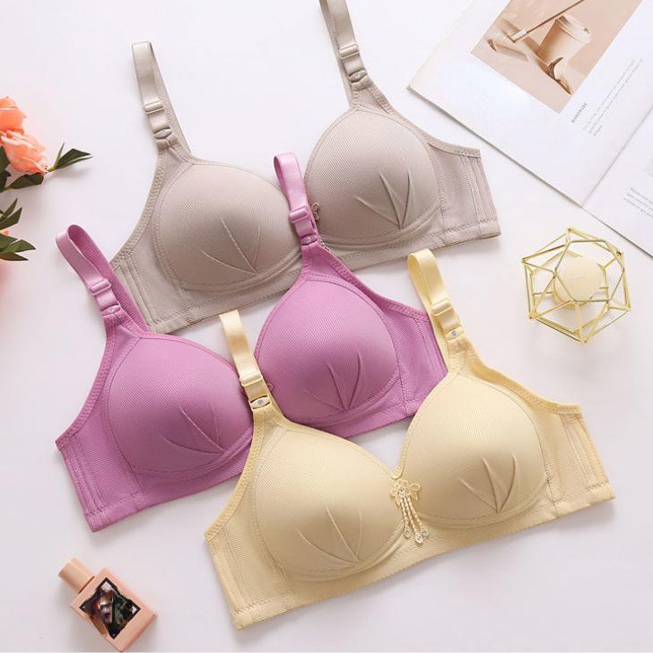 Sutien fără fir din dantelă contrastantă, sutien push up confortabil și respirabil, lenjerie și lenjerie intimă pentru femei